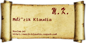 Mázik Klaudia névjegykártya