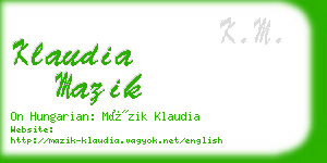 klaudia mazik business card